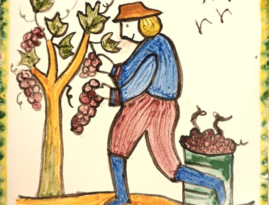 Rajoles, art i vi: decora la teva rajola tot fent un tast de vi.